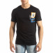 Черна мъжка тениска с гумени рамки it150419-69 2