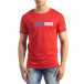 Червена мъжка тениска с реглан ръкав it150419-79 3