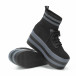 Дамски кецове на платформа тип чорап в черно и сиво it150818-63 4
