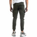 Зелен мъжки карго панталон с ластични маншети it170819-20 4