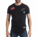 Черна мъжка тениска с апликации it040219-119 2