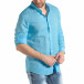Мъжка ленена риза цвят тюркоаз it260523-2 2