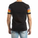 Мъжка черна тениска с цветни райета it150419-53 3