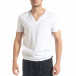 Бяла мъжка тениска от памук и лен it240420-6 2