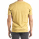 Мъжка тениска от памук и лен цвят горчица it240420-7 3