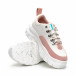 Ултрамодерни дамски маратонки в бяло и розово it240419-43 4