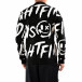 Мъжки черно-бял пуловер от вълнена смес it121022-17 3