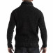 Дебел мъжки пуловер в черен меланж с висока яка it261018-98 3