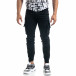 Мъжки черен Cargo Jogger с ципове на крачолите it041019-39 4