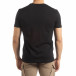 Черна мъжка тениска сребрист принт it150419-78 3