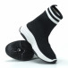 Черни дамски маратонки тип чорап с ленти it250119-61 5