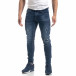 Мъжки сини дънки с ефектни кръпки Slim fit it071119-17 3