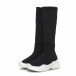 Дамски черни ботуши тип чорап бяла подметка it260919-66 3