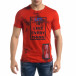 Мъжка червена тениска с принт tr110320-52 2