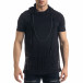 Черна мъжка тениска с качулка tr110320-63 2
