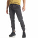 Мъжки сив карго панталон с ластик на крачолите tr240420-31 2