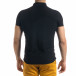 Slim fit черна мъжка тениска с яка и цип tr110320-22 3