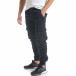 Мъжки черен карго панталон с ластик на крачолите tr240420-30 4