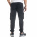 Мъжки черен карго панталон с ластик на крачолите tr240420-30 3