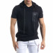 Черна мъжка тениска с джоб и качулка tr110320-62 2