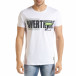 Бяла мъжка тениска с прозрачен джоб tr080520-32 2