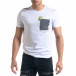 Бяла мъжка тениска с джоб tr110320-39 2