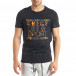 Мъжка черна тениска с принт Splash tr080520-18 2