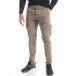 Мъжки карго панталон с прави крачоли цвят каки tr240420-25 3
