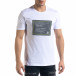 Мъжка бяла тениска с апликация tr110320-35 2