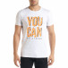 Бяла мъжка тениска You Can tr080520-29 2