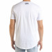 Мъжка бяла тениска с цип и сребрист принт tr080520-2 4