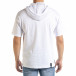 Бяла мъжка тениска с принт и качулка tr080520-12 3