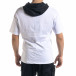Мъжка тениска в бяло и черно с качулка tr110320-54 3