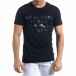 Мъжка черна тениска с принт tr110320-71 2