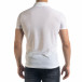 Slim fit бяла мъжка тениска с яка и цип tr110320-21 3