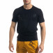 Мъжка тениска в черно гумиран принт tr110320-46 2