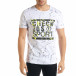 Мъжка бяла тениска с принт Splash tr080520-19 2