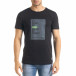 Мъжка черна тениска с принт Easier tr080520-43 2