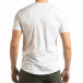 Бяла мъжка тениска с релефен череп tsf190219-19 3