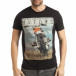 Мъжка рокерска тениска в черно tsf190219-70 2
