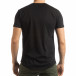 Мъжка черна тениска с релефен принт tsf190219-13 3
