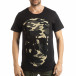 Мъжка черна тениска с камуфлажен череп tsf190219-6 2