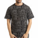 Мъжка черна тениска с удължен гръб tsf190219-26 2