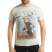 Мъжка рокерска тениска в сив меланж tsf190219-71 2