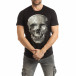 Черна мъжка тениска с гумиран череп tsf190219-22 2