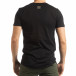 Мъжка черна тениска със сребрист принт tsf190219-14 3