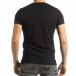 Мъжка черна тениска с образ tsf190219-2 3
