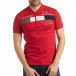 Мъжка тениска пике с акценти в червено tsf190219-92 2