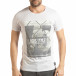 Бяла мъжка тениска с принт Lagos Style tsf190219-55 2
