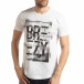 Мъжка тениска в бяло с пикселиран принт tsf190219-21 2